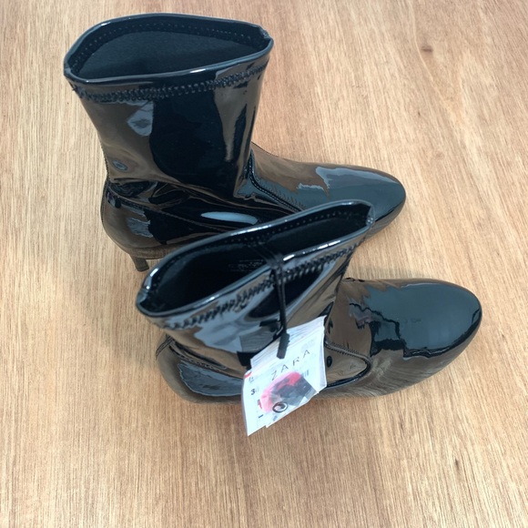 ZARA Basic Collection Black Booties Sz US 6 - Picture 7 of 12